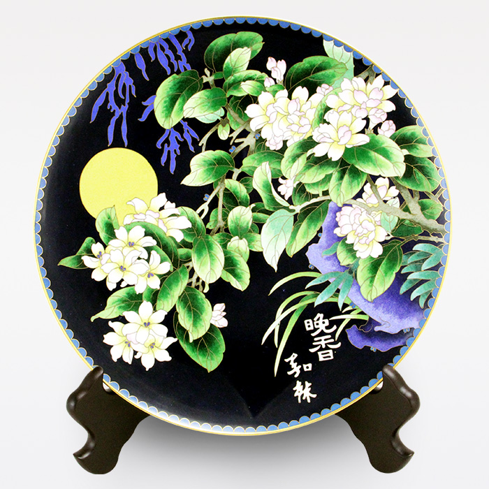 京锐景泰蓝12寸晚香盘